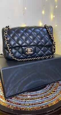 1997 CHANEL AUTH Small Classic Flap CC 24K Caviar Leather Cross 