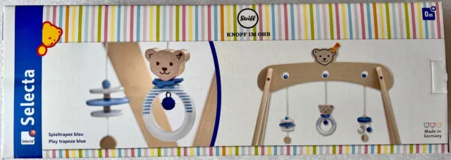 Selecta Steiff Bär Knopf Spieltrapez blau 59 cm Kinderzimmer Holzspielzeug 64307