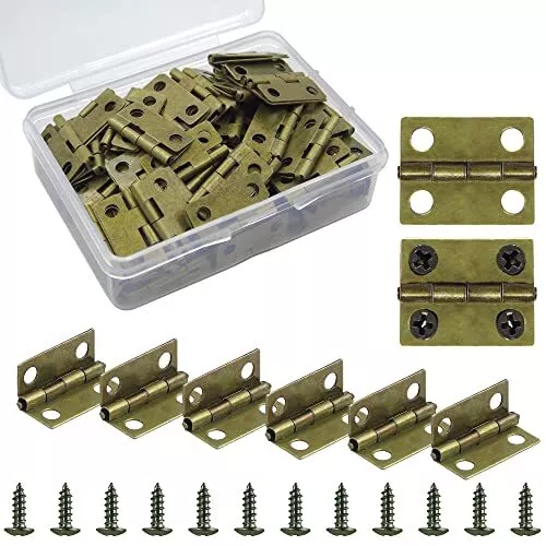 100pcs Small Hinges for Wooden Box Mini Hinge Jewelry 1 Inch Hinges...