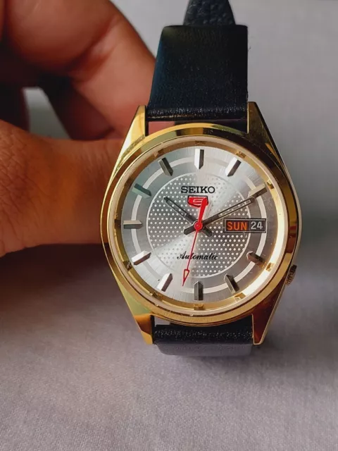 Seiko 5 orologio da polso da uomo 21J vintage automatico con quadrante...