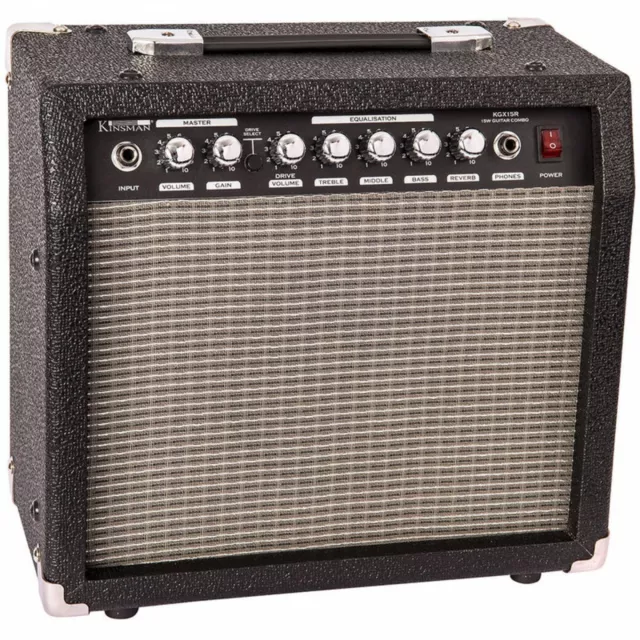 Kinsman 15w Practice Electric Guitar Amplifier Amp Combo with Reverb - KGX15R