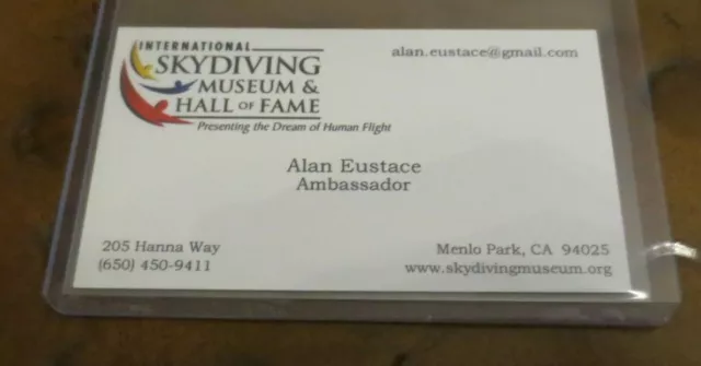 Alan Eustace Highest Skydive Free-fall Jump signed autographed business card