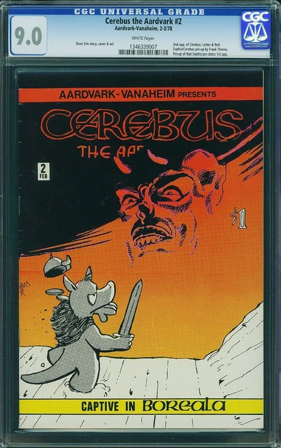 Cerebus the Aardvark #2 CGC 9.0 1978 2nd Appearance! White Pages! L8 137 1 cm
