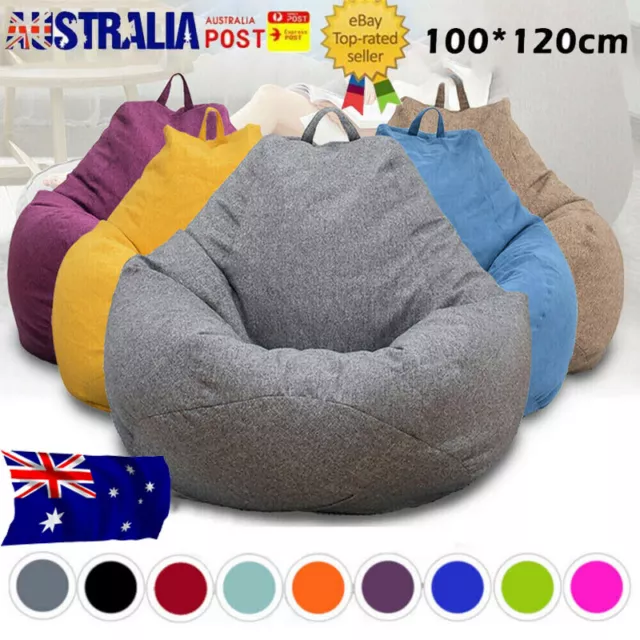 Extra Large Bean Bag Chairs Sofa Cover Indoor Lazy Lounger For Adults Kids.