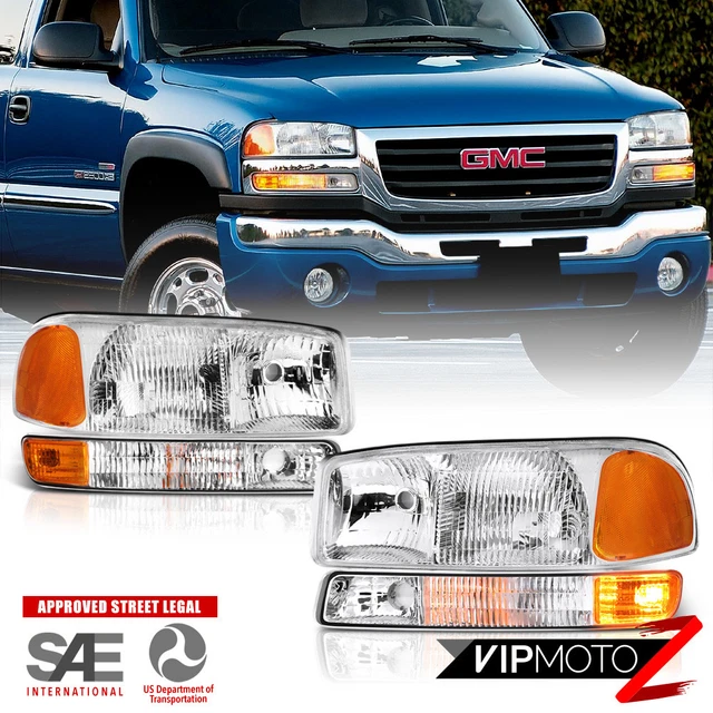 1999-2006 GMC SIERRA [FACTORY STYLE] 4PC Bumper Headlights Assembly 00