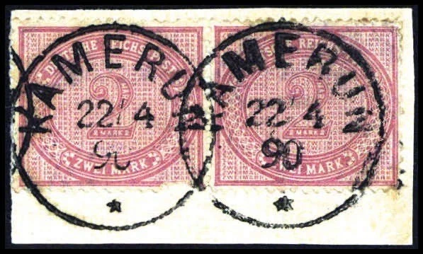Kamerun Vorl. Mi. V37c(2) Bfst., farbfrisch, Fotoattest BPP (3000,-€)(6336/41)