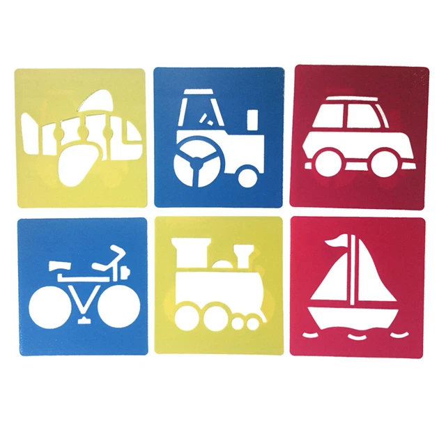 Set 6 Stencil Natalizi Riutilizzabili Per Bambini - Disegno Creativo, Decorazioni Fai-da-te