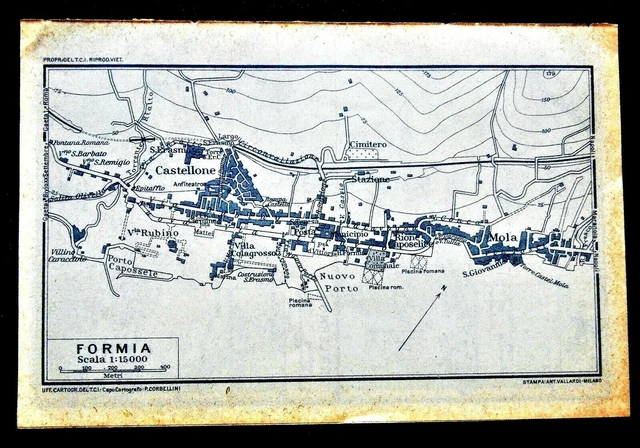 1909 MAPPA GEO-TOPOGRAFICA.DA ROMA A NAPOLI..PER GAETA..FORMIA.SALERNO ...