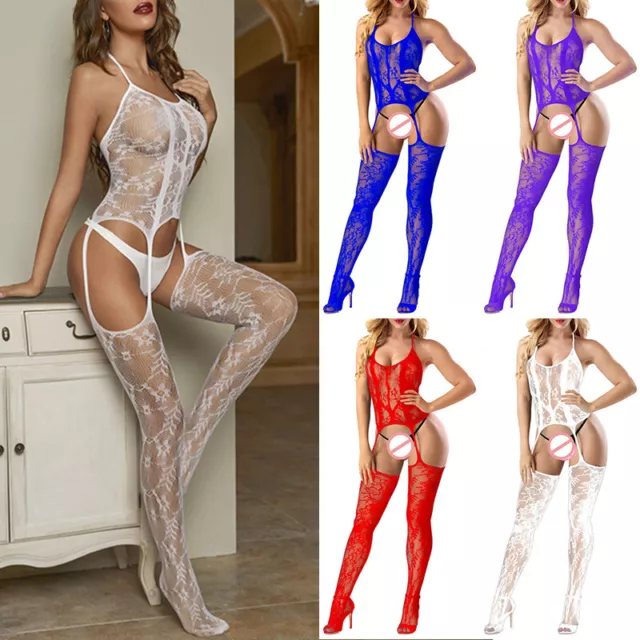 Femmes Sexy Ensemble Lingerie Body Pyjama G-String Bodydolls Bas Résil *