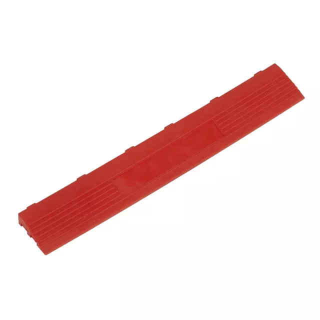 Sealey FT3ERF Polypropylene Floor Tile Edge 400 x 60mm Red Female - Pack of 6