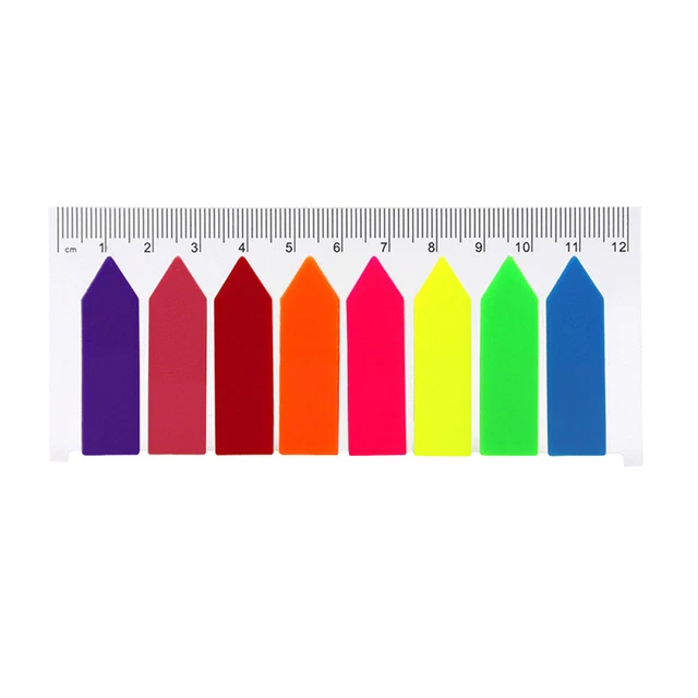 Shaped Page Marker Colorful Index Tabs Fluorescent Sticky W9Y1