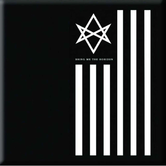 Bring Me The Horizon Magnete Frigorifero Cinturino Antivista Logo Nuovo Ufficiale 76mm x 76mm