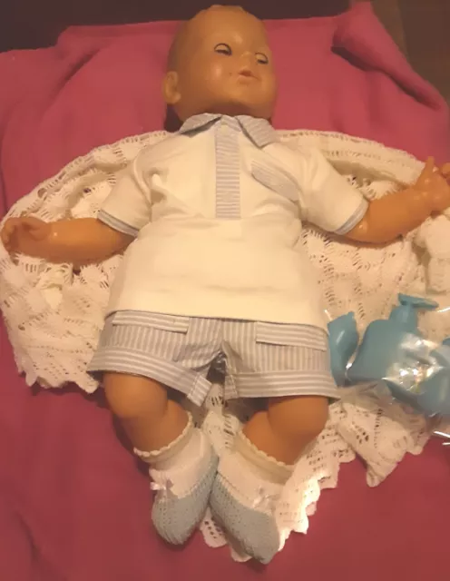 Large 24" Vintage Lovely Gotz Baby Boy Soft Bodied Doll. With Shawl And...