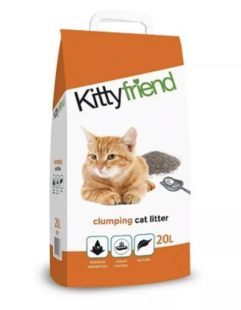 Kitty Friend 20L/20kgs Clumping Cat Litter Highly Absorbent  20 Litre FREE P&P