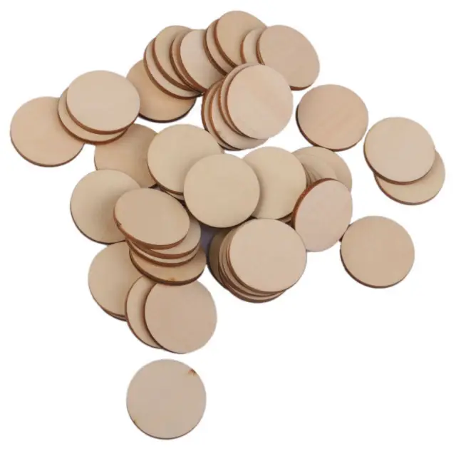 Wood Circles - Unfinished Round Discs, Blank Wooden Tags Slices Cutouts for DIY