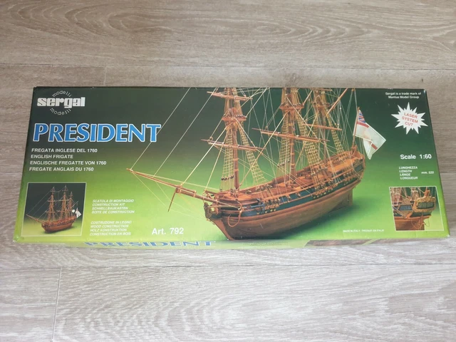 Bateau Bois SERGAL FRÉGATE Anglaise de 1760 PRESIDENT 1.6 115