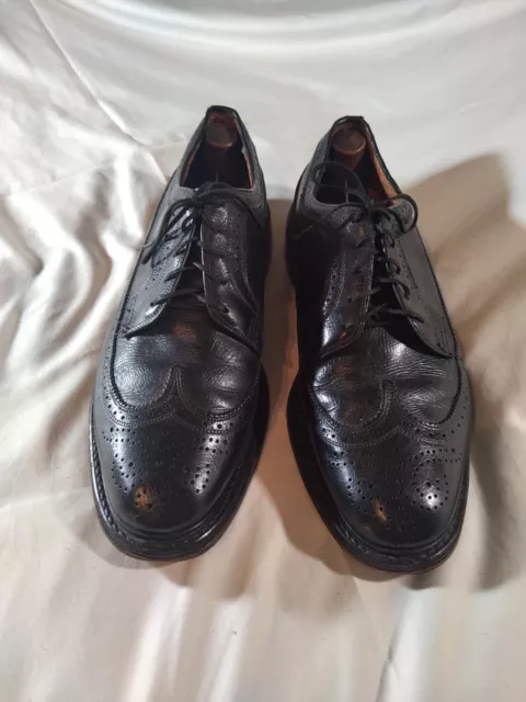 VINTAGE FLORSHEIM IMPERIAL Men's Wingtip Dress Shoes Black Size 11 D ...