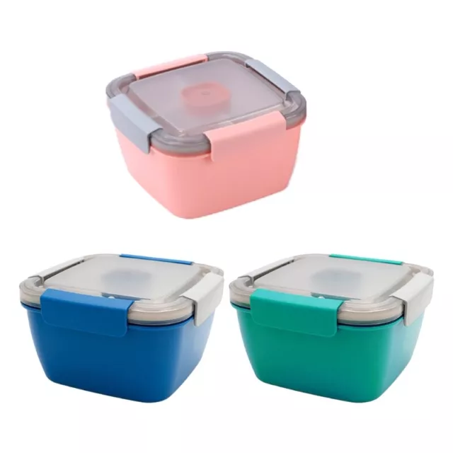 Fresh-keeping Plastic Lunch Box Double Compartments Food Box 3 Colors to Choose