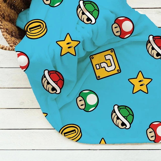 SUPER MARIO BLANKET Super Soft Fleece Throw Velour Feel Gamers