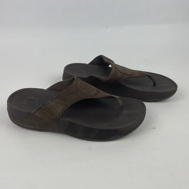 Fitflop Slip On Womens Size 9 Comfort Small Platform Brown Thong Sandals 211-030