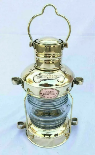Laiton Antique Ancre Lampe À Huile Nautique Vintage Navire Maritime...