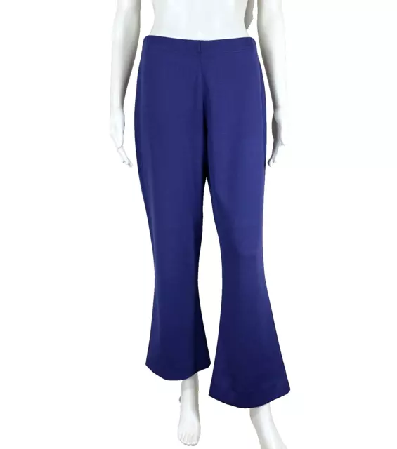 ST. JOHN Milano Knit Pants Flare-Leg Pull-On Blue Size 6 - NTSF