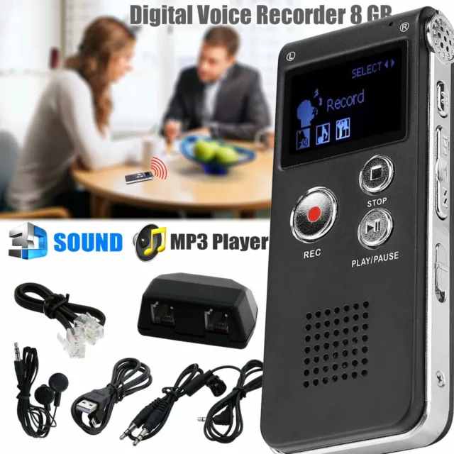 8GB Digital Diktiergerät Aufnahmegerät MP3 Audio Sound Voice Recorder Tragbar