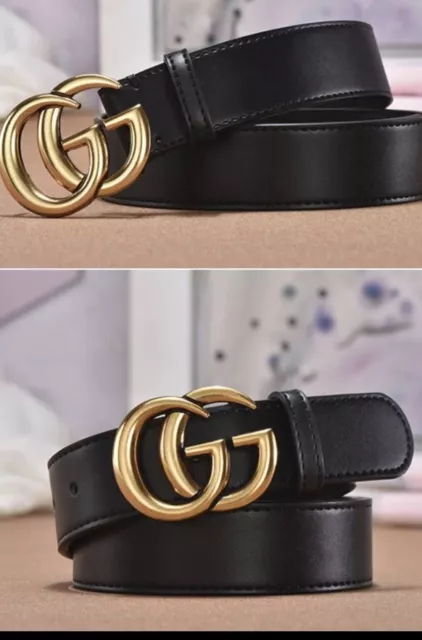 GUCCI BELT FOR MEN LARGE  BLACK LEATHER MARMONT SUPREME 4x115cm