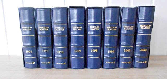 Bund Ersttagsblätter ETB Jahrgang 1994-1999, 2003, 2004 kompl. DP Ringb./Schuber