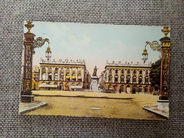 Cpa Nancy Place & Stanislas Statue