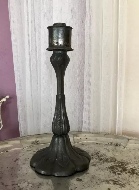 Antik Zinn ? versilbert? Leuchter Kerzenständer Kerzenhalter um 1880 groß