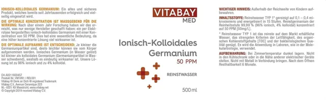Kolloidales Germanium 50 PPM • 500 ml • Reinheitsstufe 99,99% • aus Deutschland 2