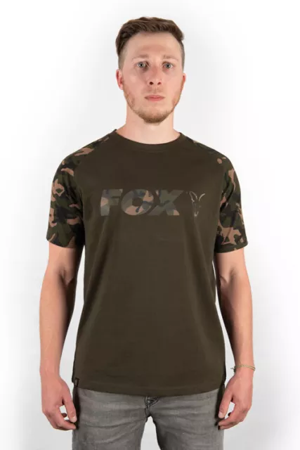 Fox Raglan Camo/Khaki Chest Print T-Shirt