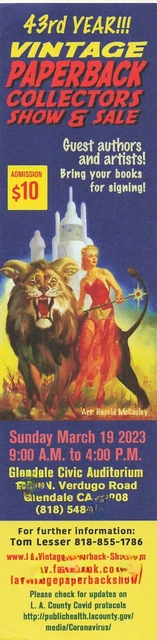 Bookmark from 43rd Vintage Paperback Collectors Show & Sale