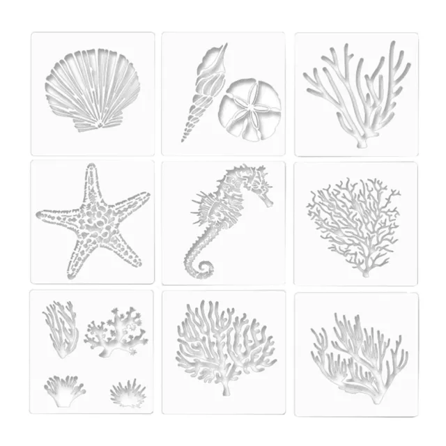 Scrapbook Stencils Sea Ocean Leaf Template Painting Drawing Child Hollow