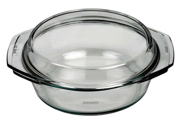 Bohemia Cristal Glaskochschüssel rund mit Deckel 2,5L