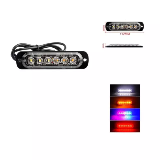 18W 12-24V Slim voiture SUV Van avertissement danger 6 LED Flash stroboscopique