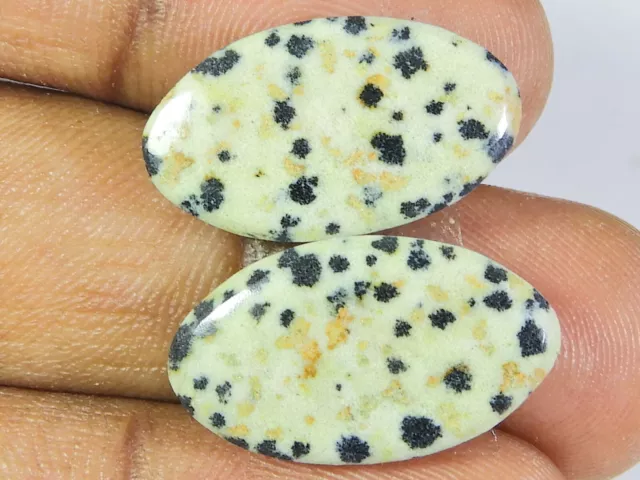 Natural Dalmantion Matched pair Oval Cabochon Loose Gemstone 12X21X03MM I314
