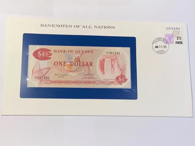 Billet et Enveloppe Guyane Britannique One Dollar Neuf + Fiche (102-18/A0-93)