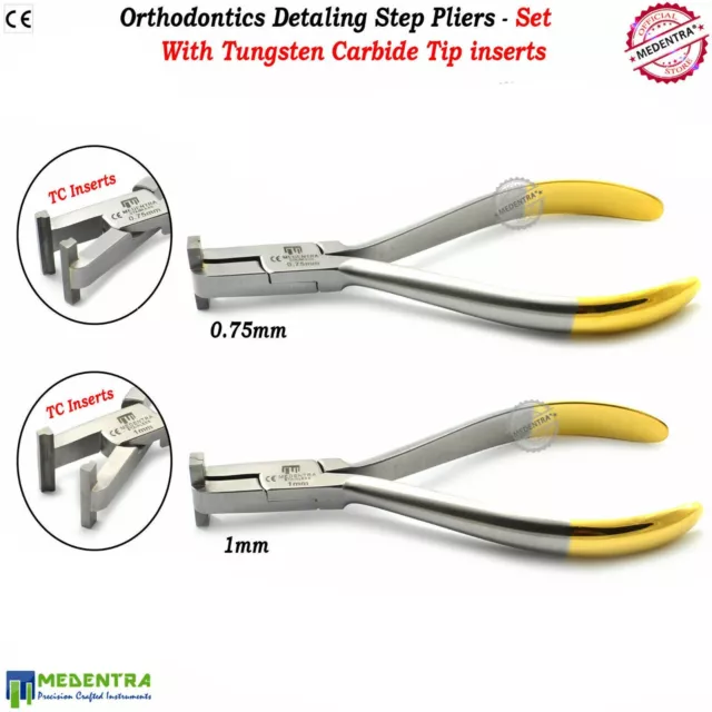 Step Pliers Archwire Detailing Bending Orthodontics ,1mm,0.75mm TC Pliers Set