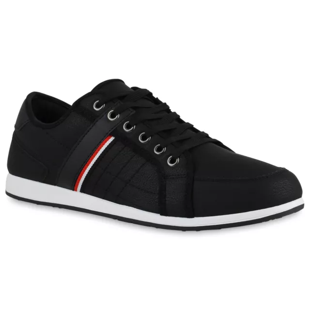 Herren Sneaker Low Bequeme Schnürer Basic 840515 Schuhe