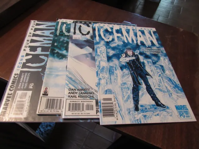 Iceman Marvel Icons #1 2 3 4 X-Men Comic Book Set 1-4 Complete Mini Series