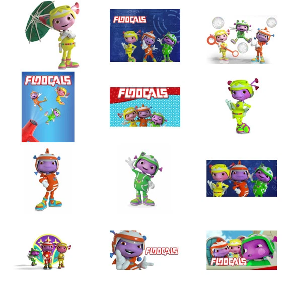 Floogals characters, iron on T shirt transfer. Choose image and size