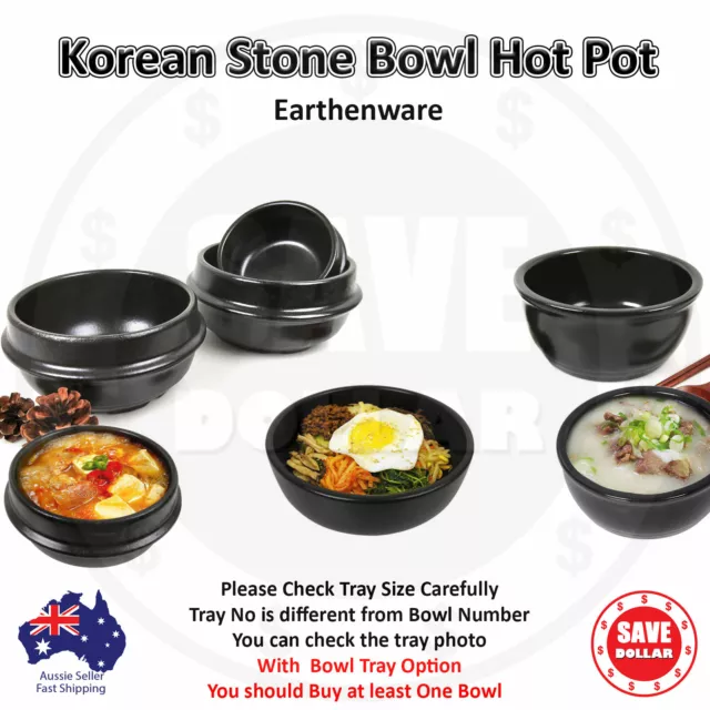 Korean Earthenware Ddukbaegi Hot Pot Bowl Dolsot Stone Bibimbap Cooking Soup