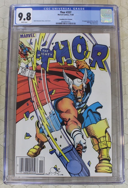 THOR #337 CGC 9.8 (1983) 1st BETA RAY BILL, Canadian price VARIANT (Marvel Comic