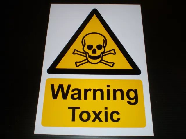 WARNING TOXIC sign or sticker chemical hazard poison atmosphere workplace danger