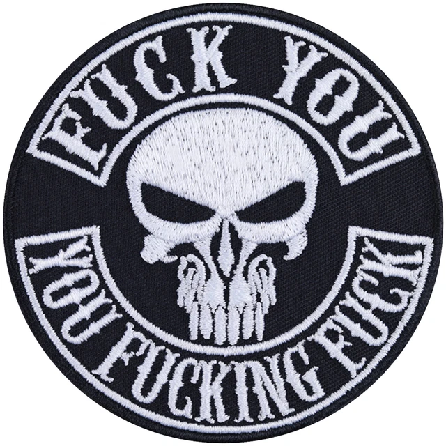 La Familia FCK Godless Aufnäher – Stickstoff, Ca. 8,5x7 Cm, Bügelbar & Waschbar