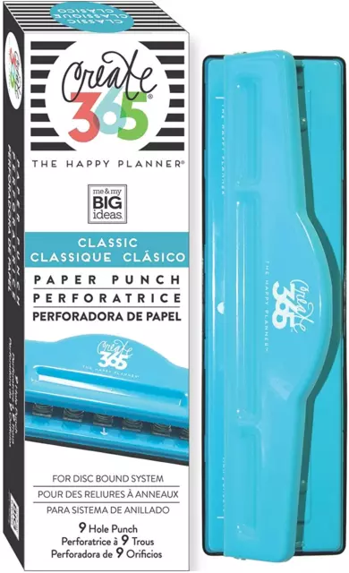 Happy Planner 9 Hole Punch Create 365 Turquoise Aqua Blue 11”