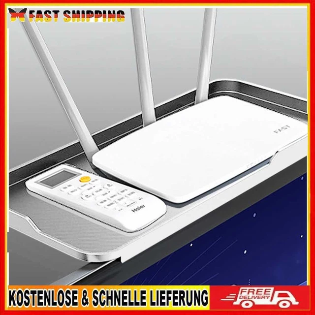 Router-Organizador-Rack Punch-Free TV Media Box Router-Estantería-Organizador (blanco)