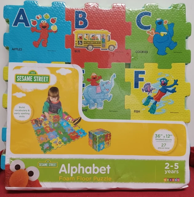 SESAME STREET ALPHABET Foam Floor Puzzle Elmo Cookie Monster Abby Big